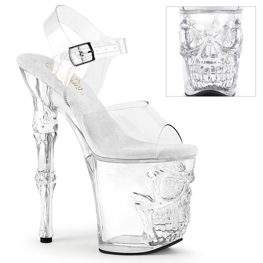 Pleaser - RAPTURE808 Sandale à bride à la cheville, Pole dance chaussures - Transparent Product image